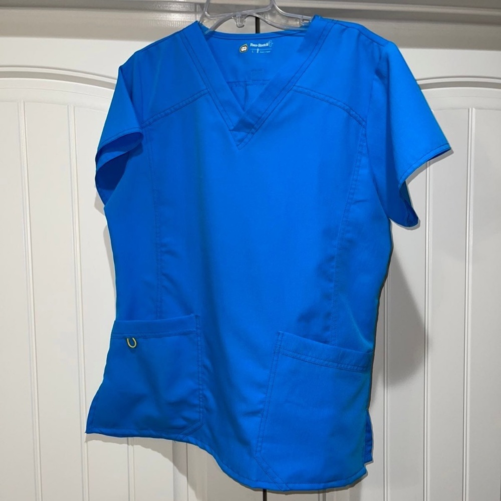 Wonderwink 4 Way Stretch Scrub Top Malibu Blue Size Large